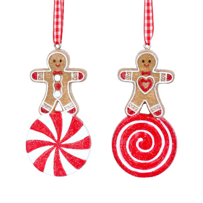 Gisela Graham Gingerbread Man on Sweet x2